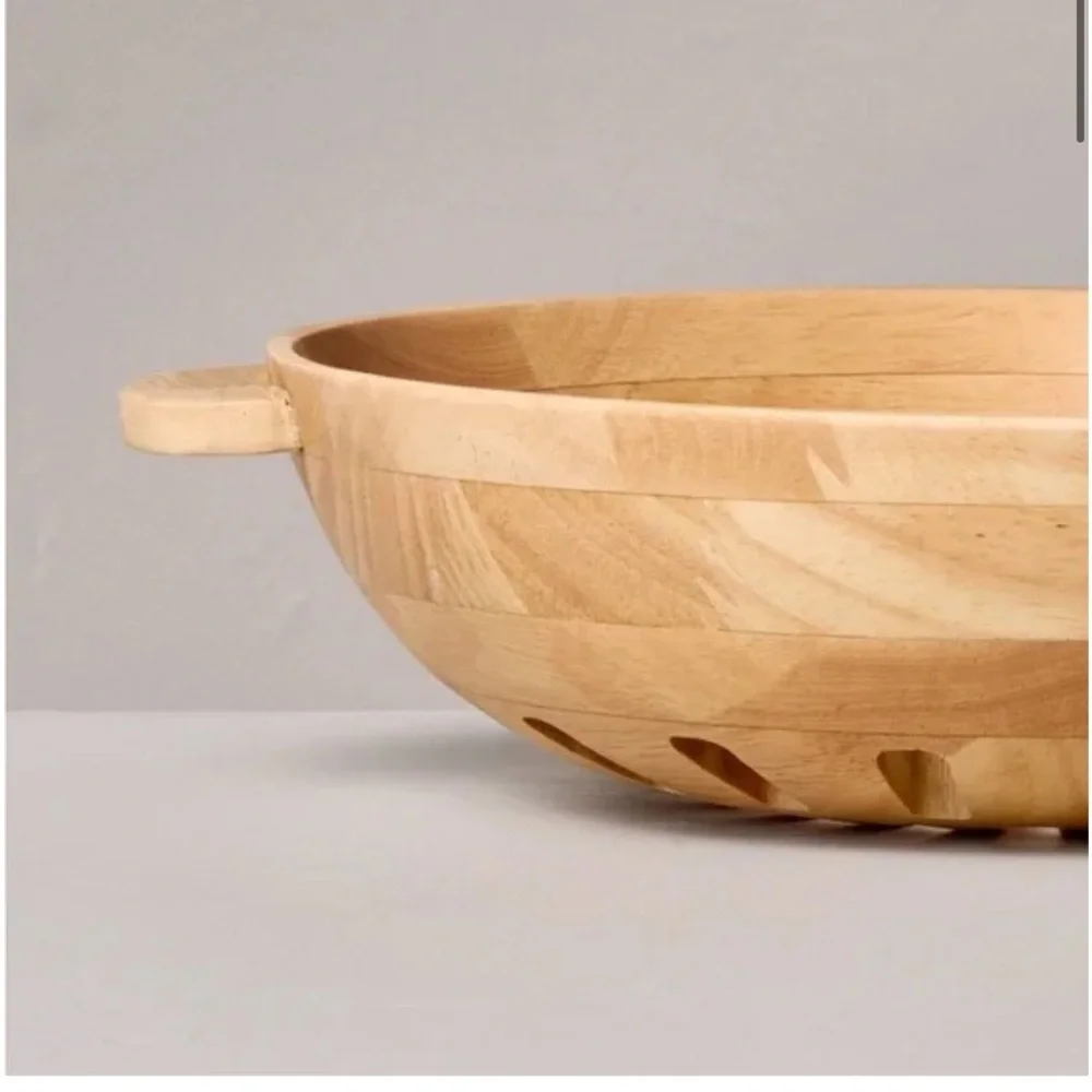 NWT Hearth & Hand with Magnolia 42oz Wooden Harvest Bowl Natural